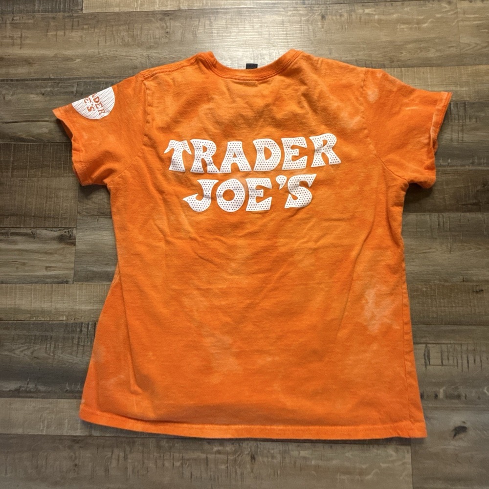Trader Joe's Crew Shirt Orange Sz L
